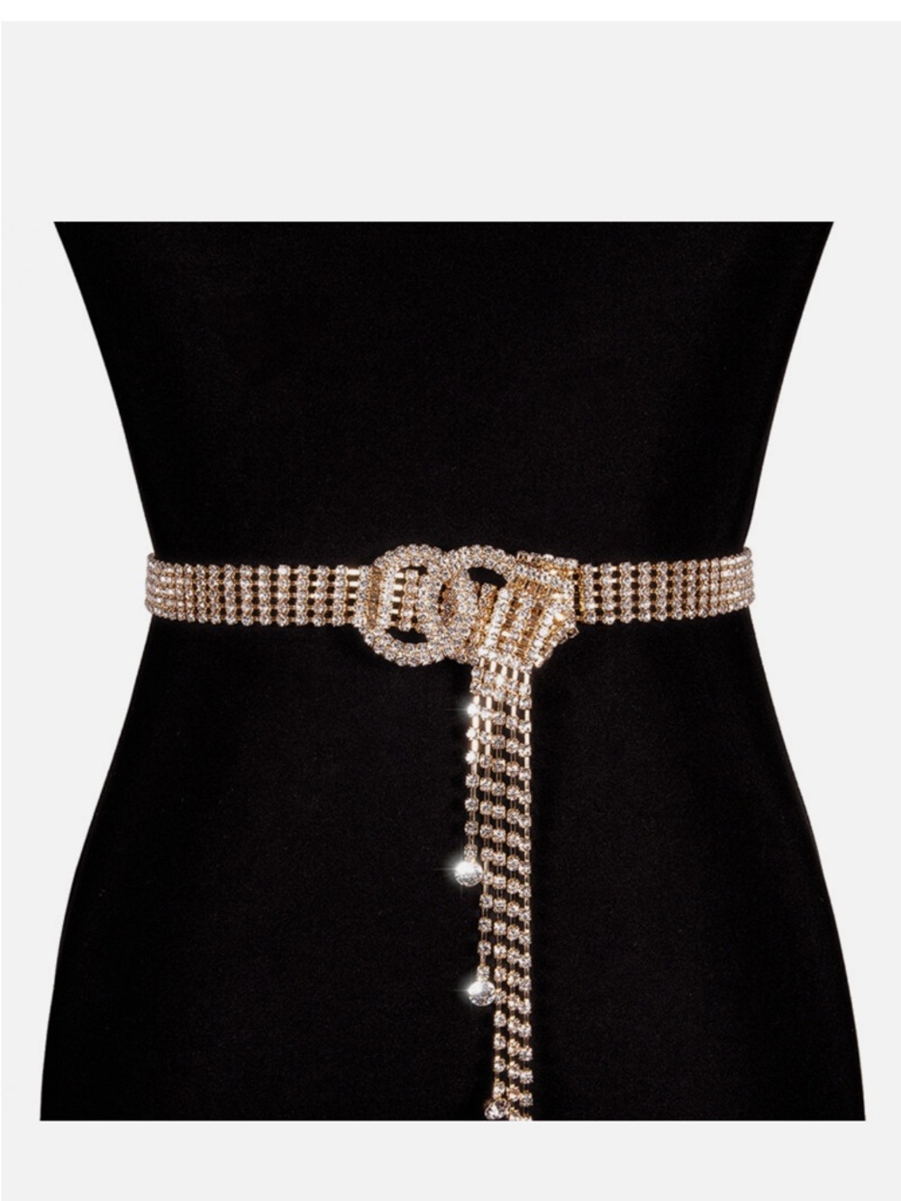 Jewelry Shiny gold tone Belt Waist Chain Crystal Waistband Luxury Party Belt